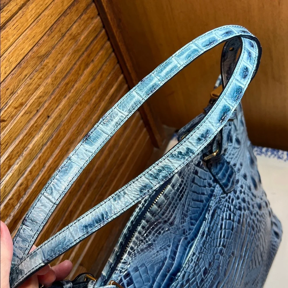 Brahmin Med. Asher Melbourne Embossed Leather Tote bag, denim blues - Picture 11 of 17